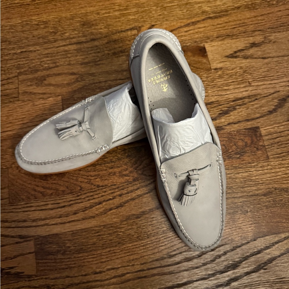 Brooks Brothers Light Gray Tassel Loafers
